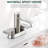 4 in. Centerset Double Handles Waterfall Spout Bathroom Sink Faucet with Pop-up Drain-105827315