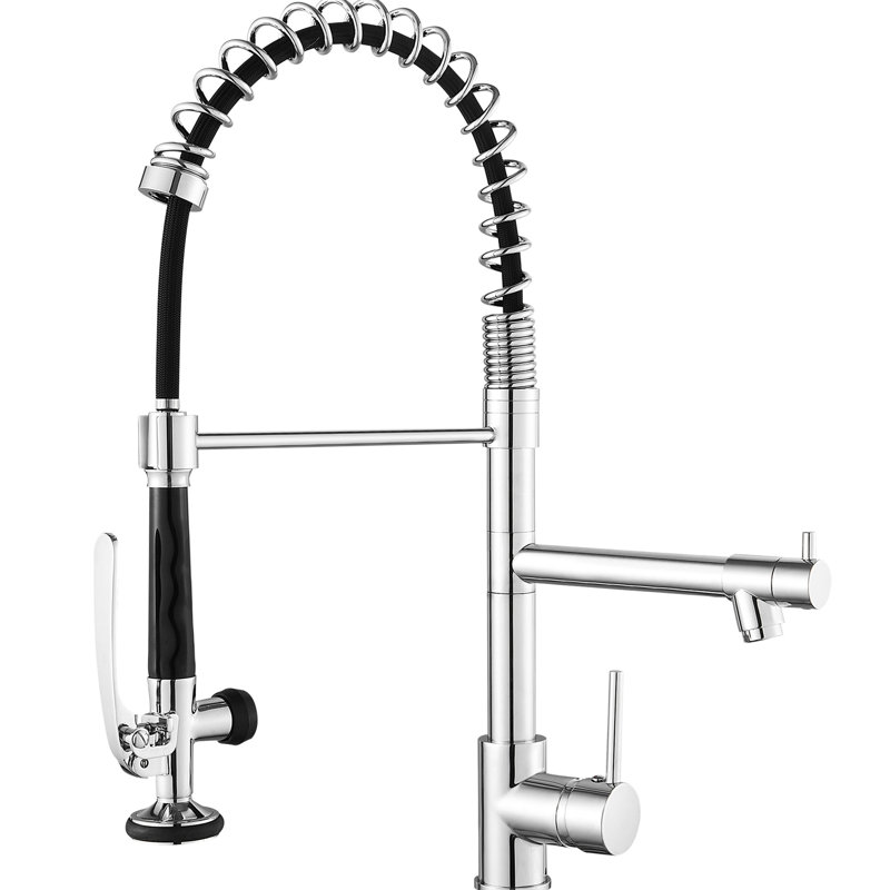 Robinet de cuisine rétractable, levier à poignée simple, rotation à 360 degrés, poignée de performance supérieure, bec arqué haut, fonction innovante
