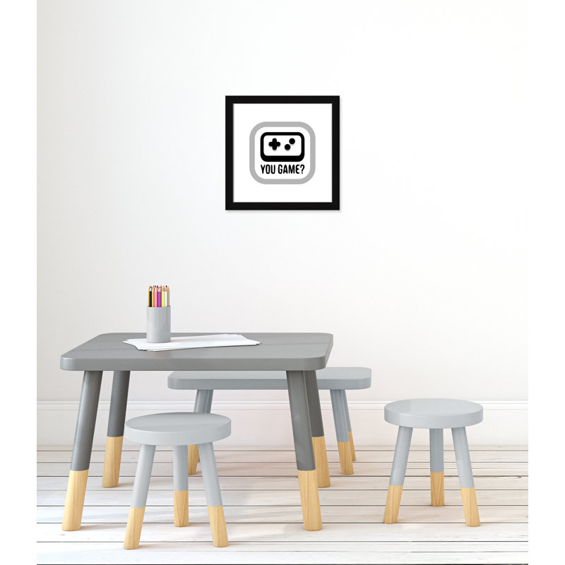 Décoration murale pour enfants de jeux, H 18 po x l 18 po x P 0,63 po, Cadre noir