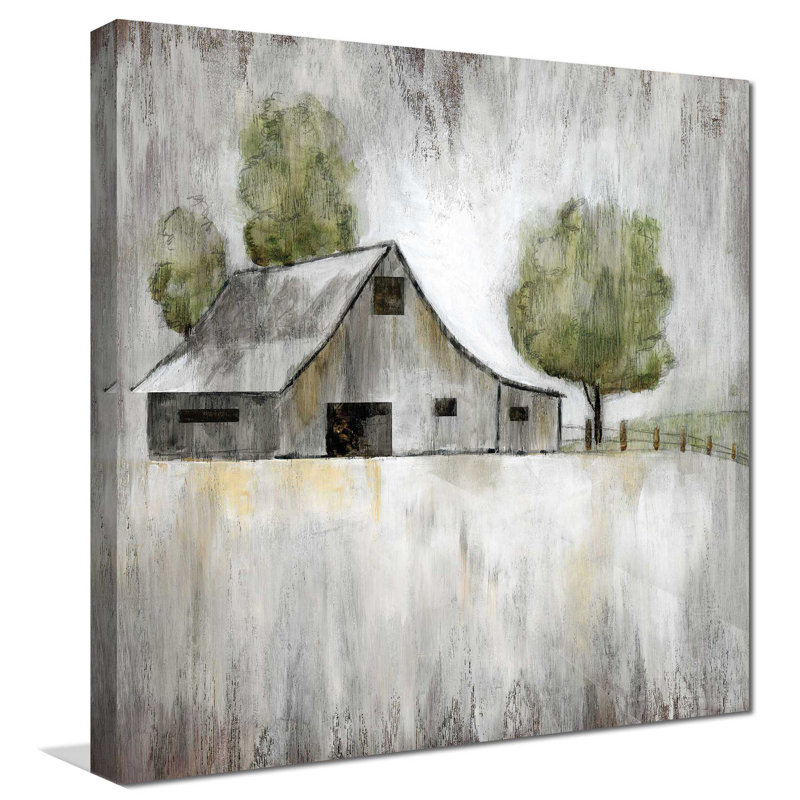 «Weathered Barn», reproduction de peinture acrylique, H 18 po x l 18 po x P 1 po, Toile tendue