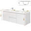 Meuble-lavabo flottant en contreplaqué blanc luxueux avec double lavabo encastré pour salle de bain moderne