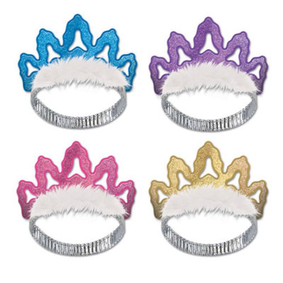 4PK Colorful Coronet Tiaras - 4 Pcs