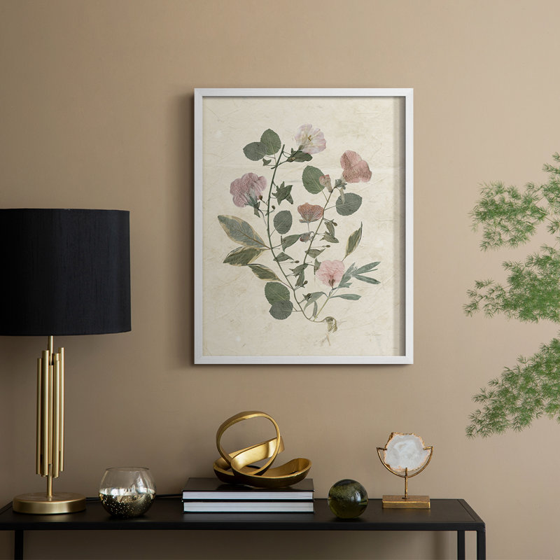 Pressed Arrangement I, reproduction encadrée - bois massif, H 30 po x l 24 po, Blanc