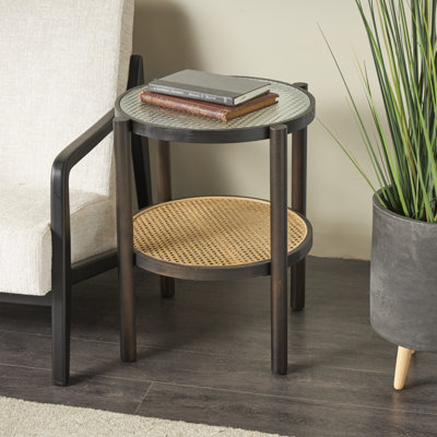 Table basse en rotin avec plateau en verre trempé pressé Chassidy