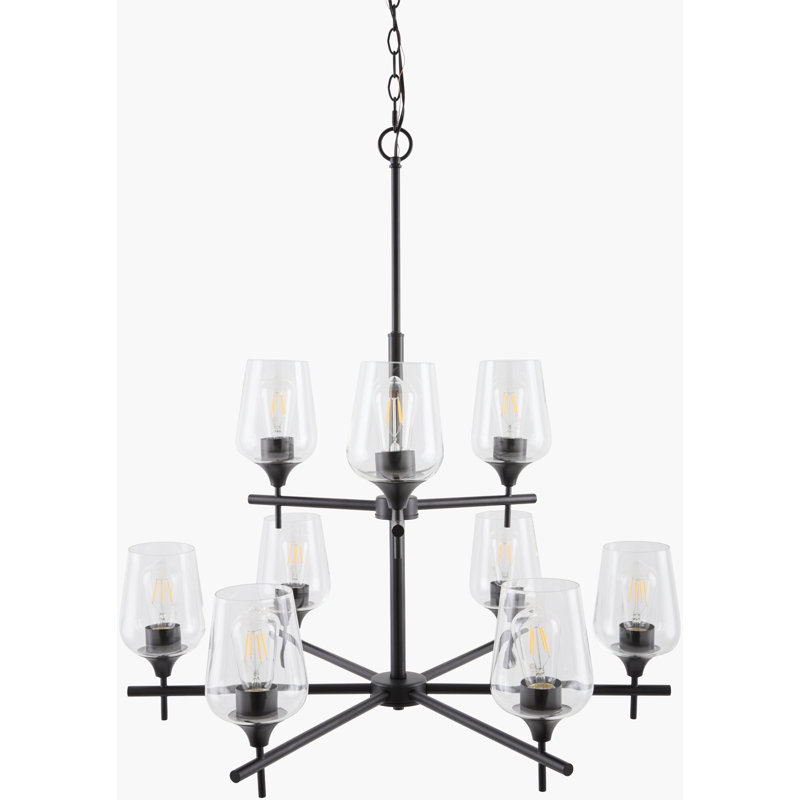 Soileau Chandelier, Clear, Black