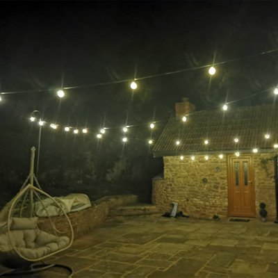 Alterma 18.3M Solar Powered 30 - Bulb Festoon Lights String Light