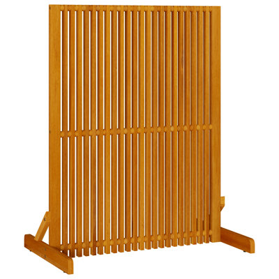 Privacy Screen Brown Solid Acacia Wood With An Oiled Finish, Steel
