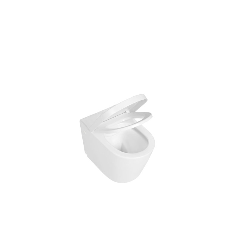 Toilette murale, toilette murale compacte avec siège à fermeture douce, toilette murale ronde en céramique à double chasse 1,6 GPF / 1,1 GPF pour salle de bain, cuvette blanche