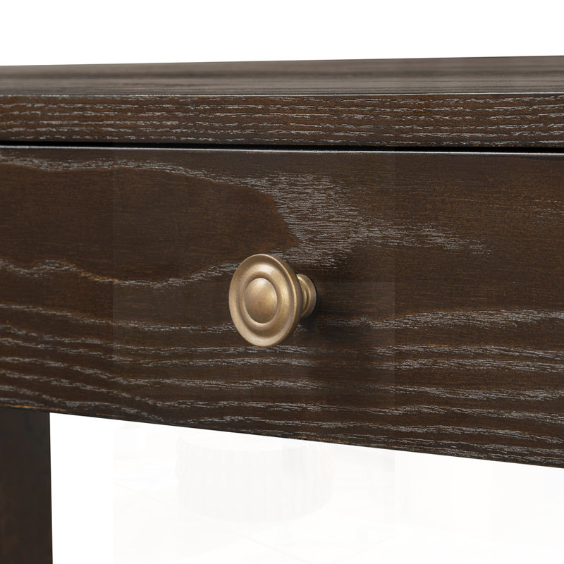 Console rustique avec coins arrondis pour la sécurité, table d'entrée avec 3 tiroirs dissimulés, table de canapé robuste avec des pieds épais pour le couloir et le salon