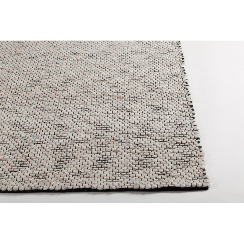 Tapis beige en laine tissé à la main Anabelle, Rectangle 7 pi 9 po x 10 pi 6 po