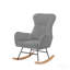 Chaise berçante grise en tissu Teddy
