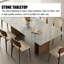 Table de salle à manger avec plateau en pierre de luxe moderne et pieds en chêne-750263439