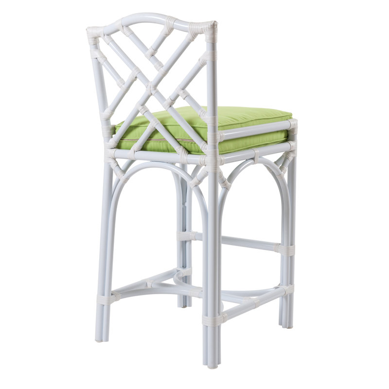 Chippendale Outdoor Bar Stool, Canvas Macaw Sunbrella® Canvas