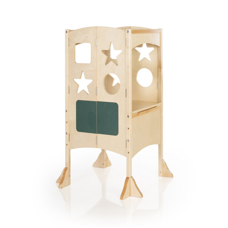 Natural Wooden Foldable Kitchen Helper Toddler Tower