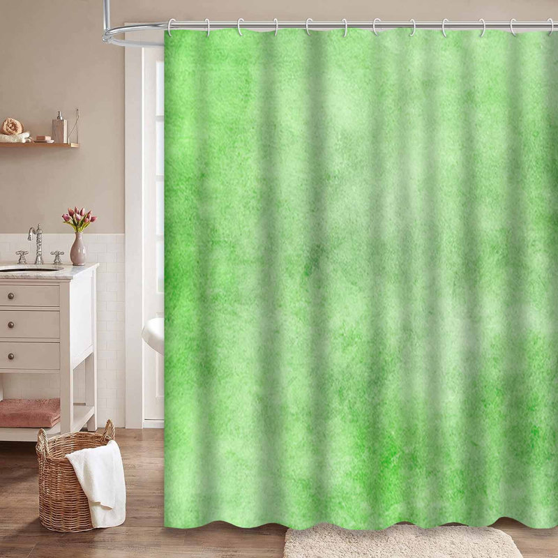Rideau de douche vert clair avec 12 crochets, L 72 po x l 72 po