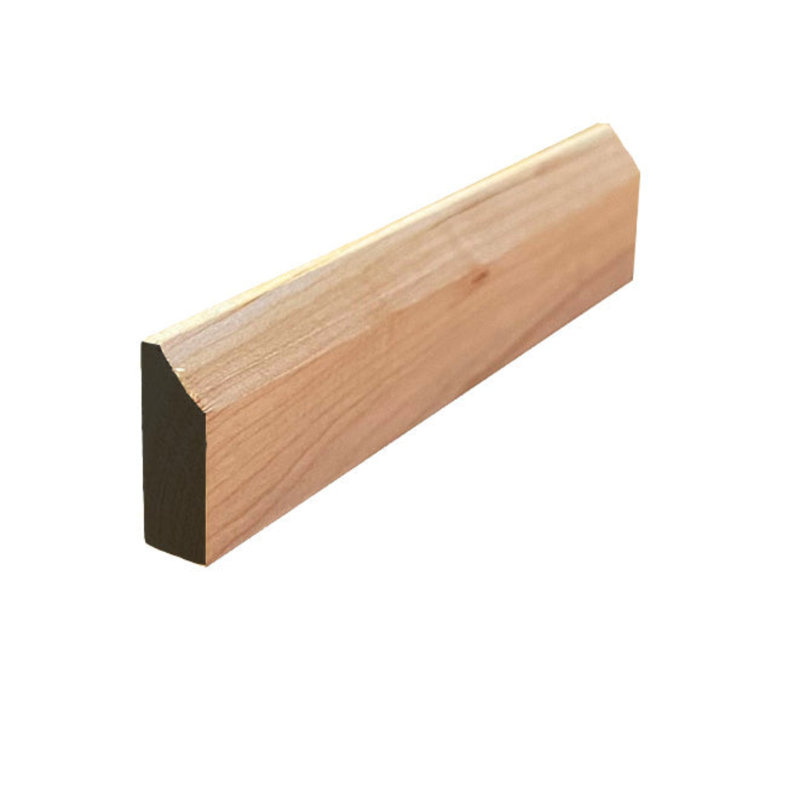 Baseboard Shoe 1-1/8" Tall x 3/8" Beveled Edge. Unfinished, Cherry