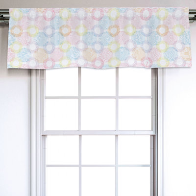 Sateen Geometric Ruffled Window Valance