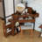 Vanity Desk with LED Mirror, Stool and Side Cabinet-1127168115