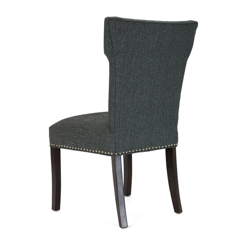 Chaise d'appoint rembourrée en bois massif Morris, Gris anthracite
