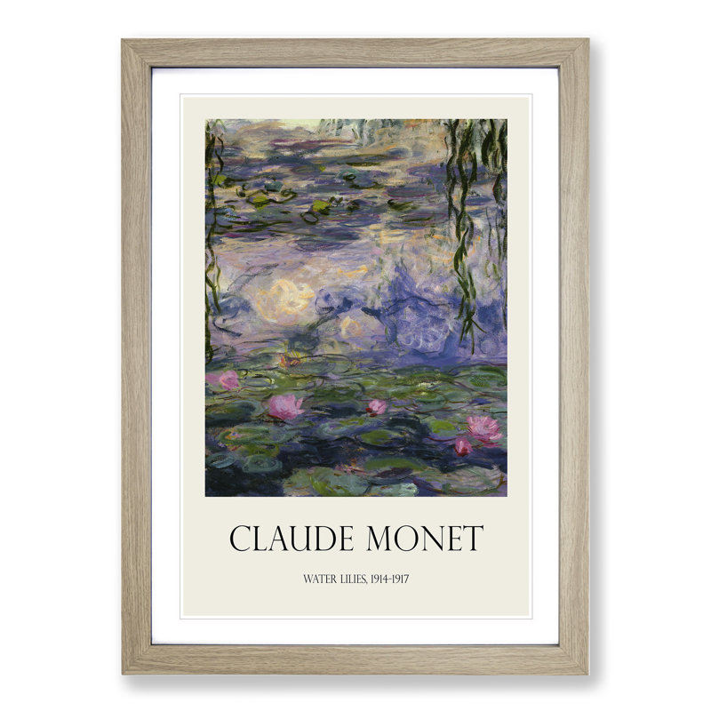 Water Lilies Lily Pond Vol.11 by Claude Monet - Picture Frame Art Prints, 65cm H x 48cm W x 2cm D, Oak Framed