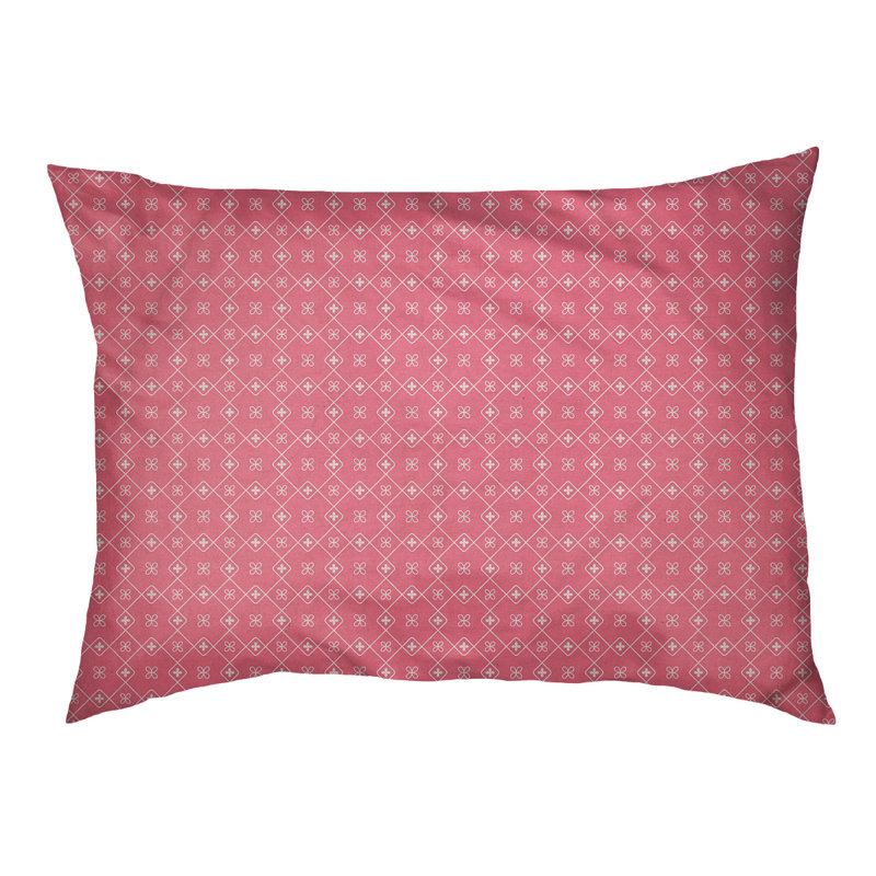 Coussin pour chien/classique à chariot Campion, Moyen (H 14 po x l 40 po x P 30 po), Corail / blanc