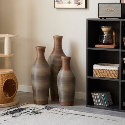 (Ensemble de 3) Vase de plancher moderne en PVC, avec vase à motif de ressorts