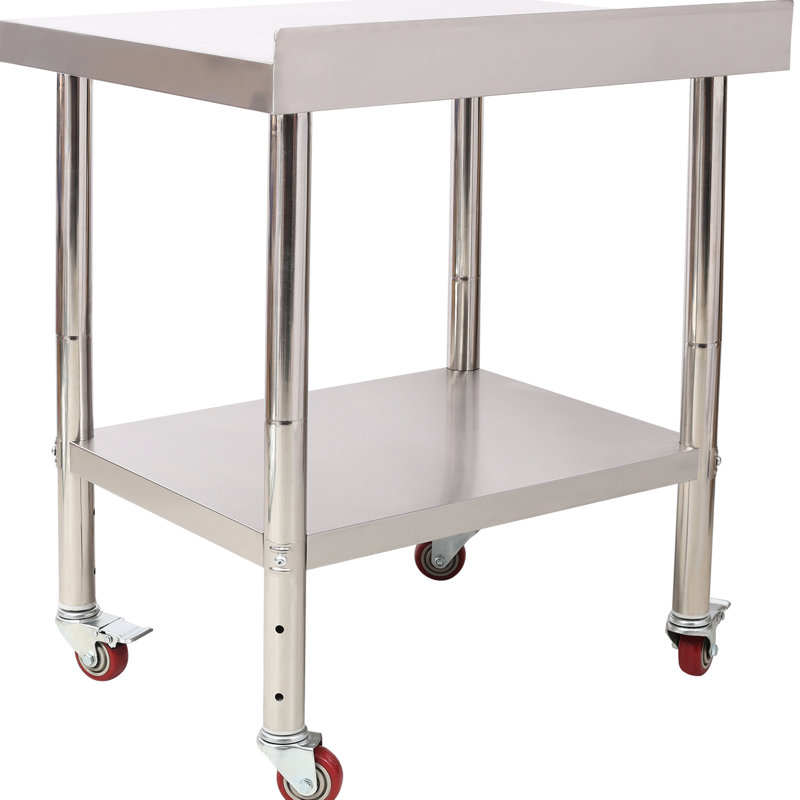 Table de préparation robuste en acier inoxydable 30 X 24 35-1 / 2 pouces avec capacité de 440 lb, dosseret, tablette inférieure réglable et 4 pour la salle de lavage