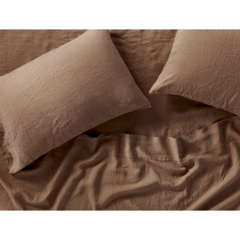 Belgian Flax Linen Fitted Sheet, Alpine White, Queen Fitted Sheet