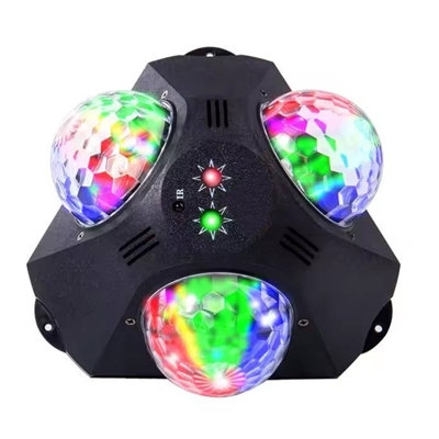 Éclairage stroboscopique boule magique à 3 têtes avec télécommande