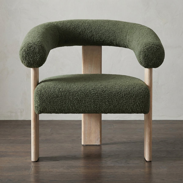 Upholstered Barrel Accent Chair Armchair