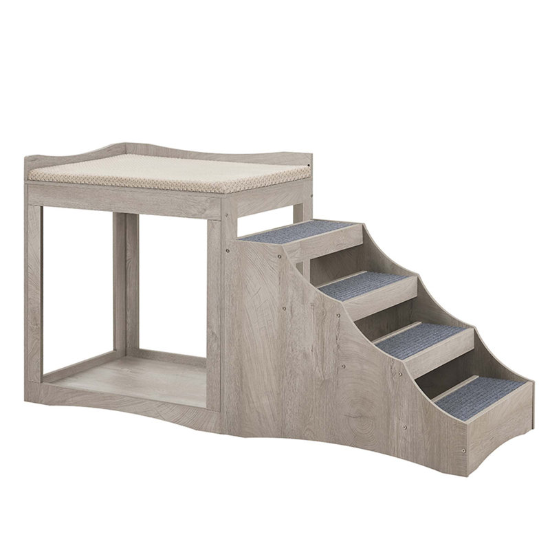 Escalier pour animaux Alliya, Gris patiné, H 32,5 po x l 60 po x P 22 po