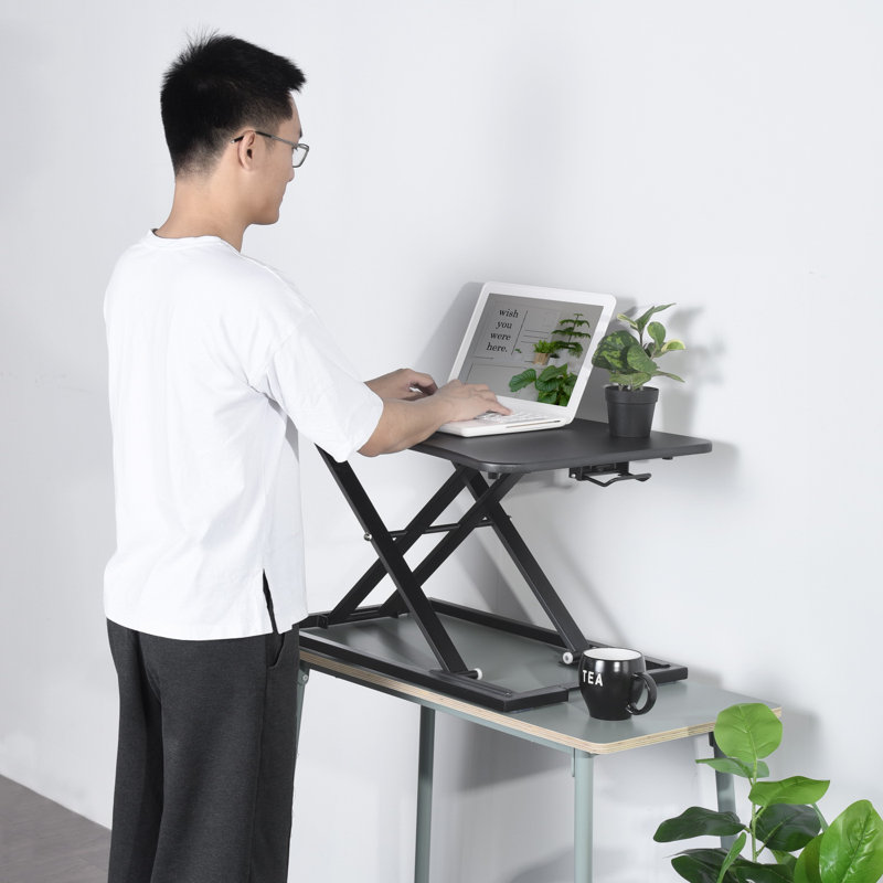 Adjustable Metal Base Standing Desk Converter