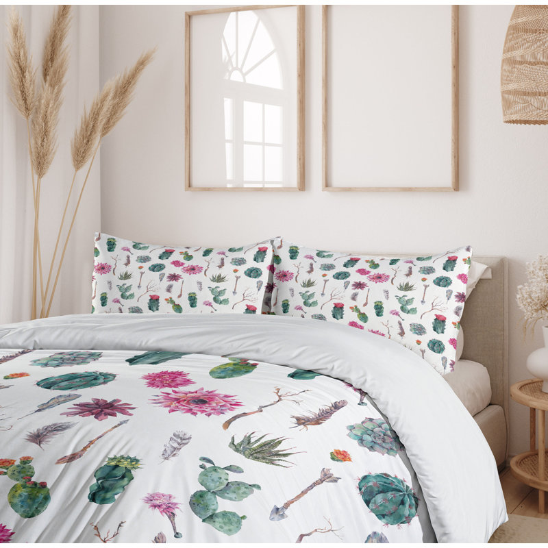 Traditional Polyester Floral Duvet Cover, Queen