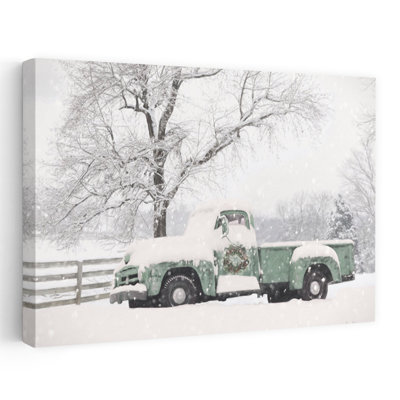 Paysage d'hiver contemporain enneigé pour Noël