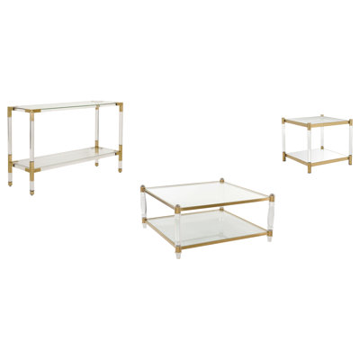 Isabelle 2 - Piece Glass Top Living Room Table Set