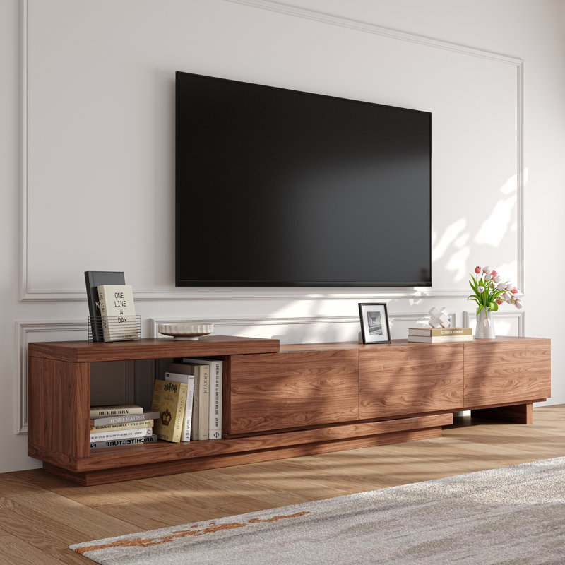 Modern Extendable TV Stand Media Console With Storage Drawers