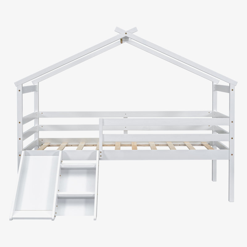 Lit mezzanine bas Wood, Blanc