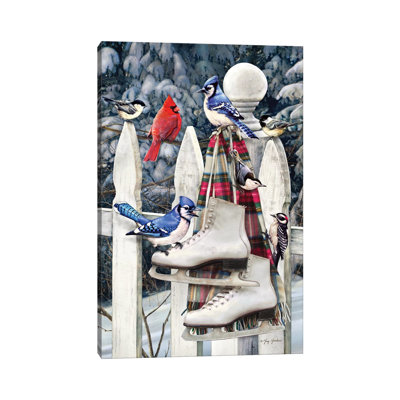 Birds On Fence With Skates by Greg & Company - Wrapped Canvas Painting