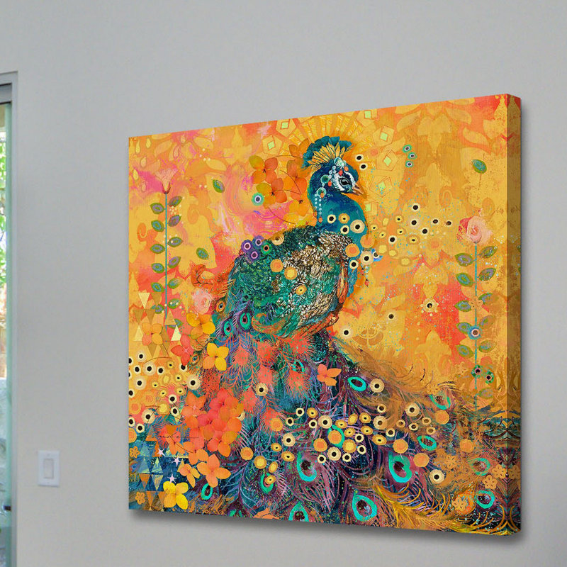« afrikarma peacock », reproduction d’art sur toile tendue, H 24 po x l 24 po