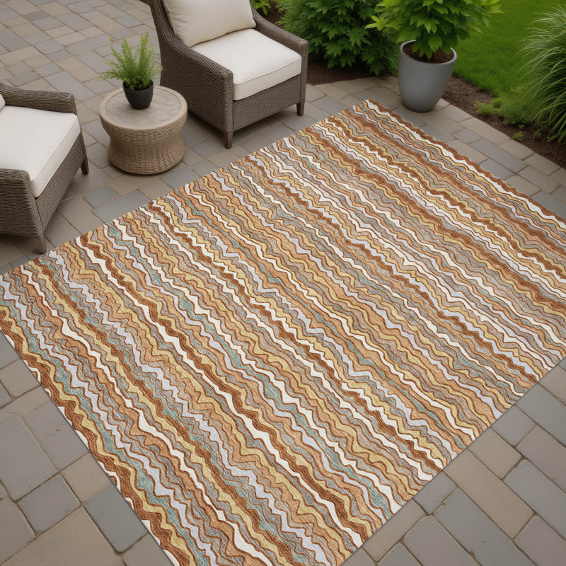 Tapis intérieur / extérieur lavable à la machine Chantille ACN2436, Paprika, 10 pi x 14 pi