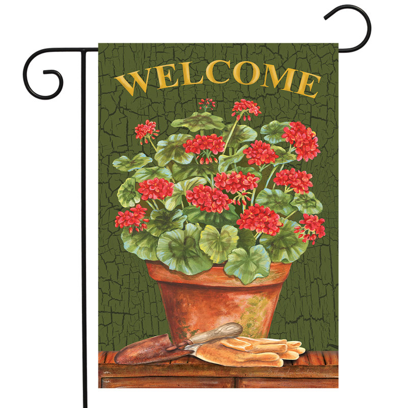 Potted Geraniums Summer Garden Flag
