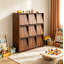 Bibliothèque ouverte à 9 cubes, armoire de rangement en bois à 3 niveaux avec poignées à tirer, étagère de présentation autoportante pour bureau à domicile, chambre à coucher, salon