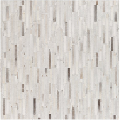 Medora Leather Area Rug in Gray