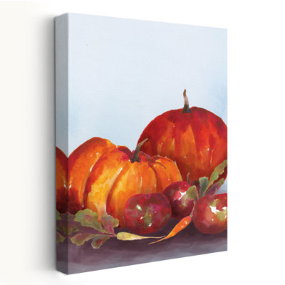 Watercolor Harvest III - Apple Autumn Carottes Fall Art