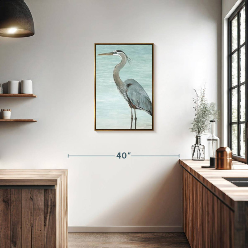 Grand héron, Floating Frame Gold, 21 po x 31 po