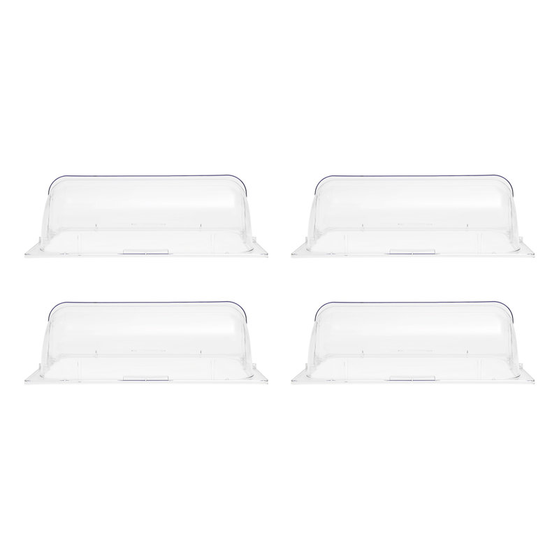 OUKANING 4Pcs Roll Top Clear Food Display Proof Chafing Dish Cover