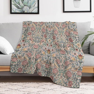 Couverture florale, rétro Bohème exotique rustique, motif d'oiseaux roses, fleurs douces, douillettes, douillettes en flanelle pour le salon, la chambre, le canapé, le camping, la maison, le voyage, la tapisserie, 30 x 40 po