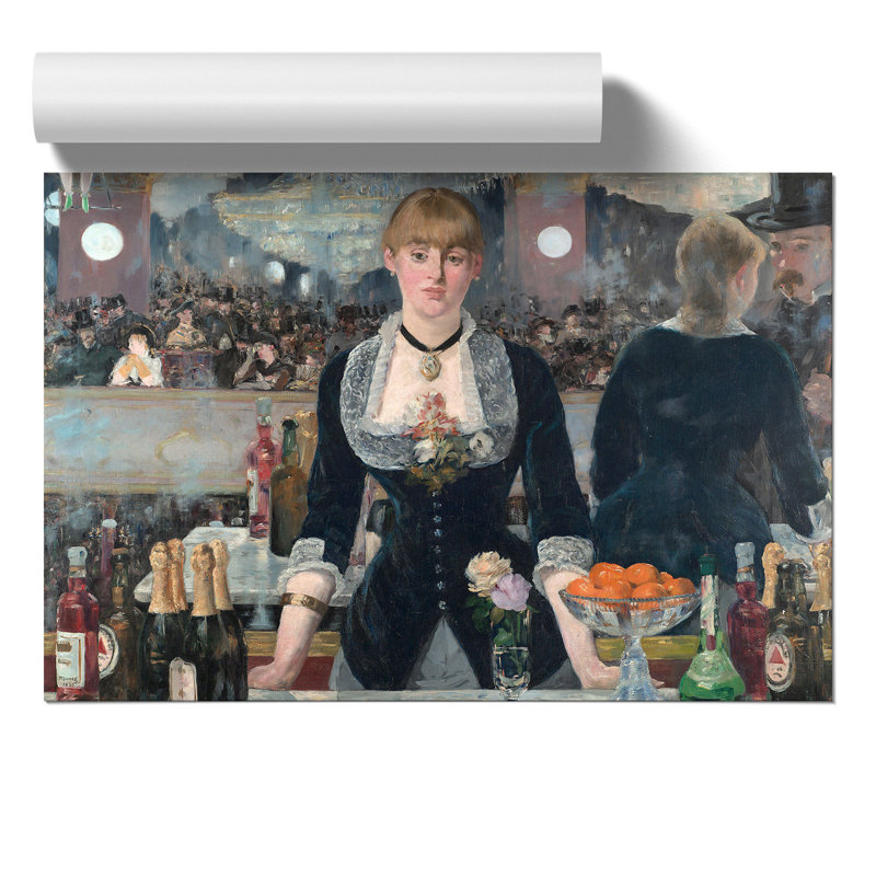 A Bar at the Folies-Bergere by Edouard Manet - Unframed Painting, 21cm H x 30cm W x 0.1cm D