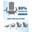Folding HDPE Adirondack Chair with Cup Holder, Wood-Grain Texture, All-Weather Outdoor Patio Seating for Decks, Gardens, Fire Pit-1722196735