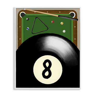Table de billard et balles encadrées, estampe numérique, design par Jennifer Stith